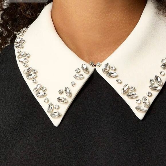 J.Crew Embellished Collar Black Shift Dress 4 NWT Holiday Party Work - Picture 3 of 9